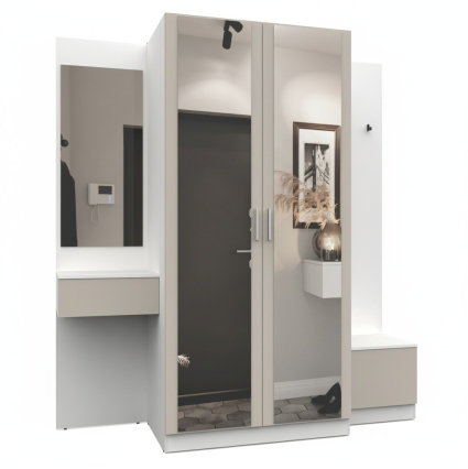 Набор мебели для прихожей "Марсель-164" МР 01-164 В2160 Ш2000 Г580 (ЛДСП Кашемир)